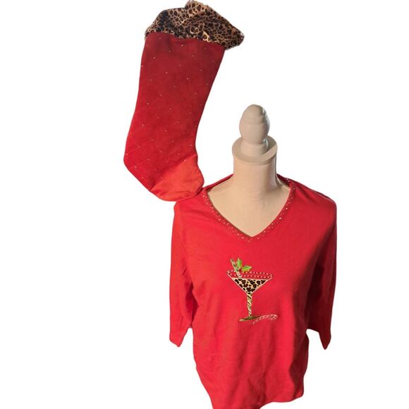 SALE! NWT Ready for Gifting! Med Quaker Factory Party Girl t in Gem Stocking - Picture 2 of 12